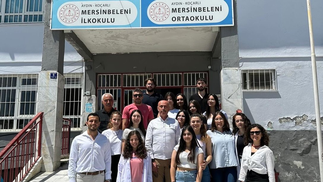 Adnan Menderes Üniversitesi Eğitim Fakültesi Fen bilimleri Öğretmenliği öğrencileri Topluma Hizmet dersi kapsamında Mersinbeleni Ortaokuluna geldi.